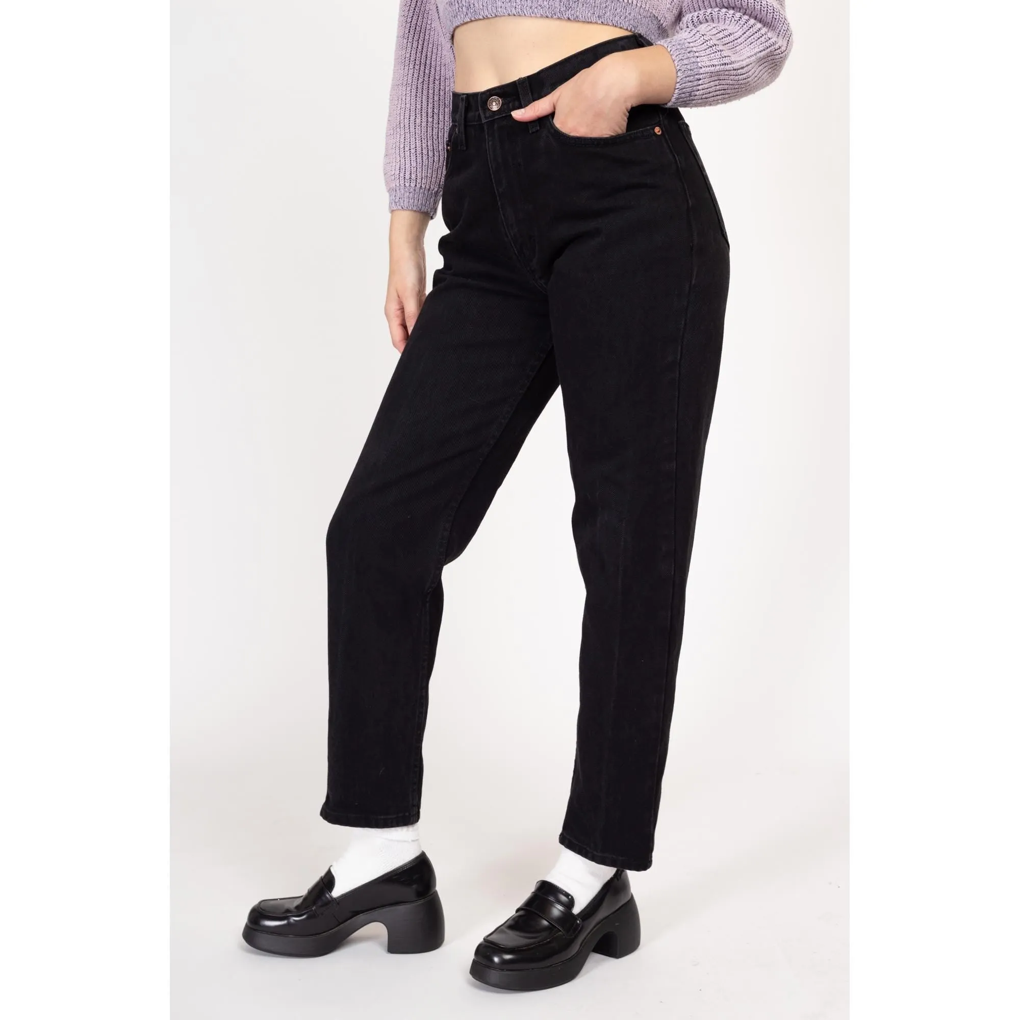Medium 90s Jordache Black Denim High Waisted Jeans 28"