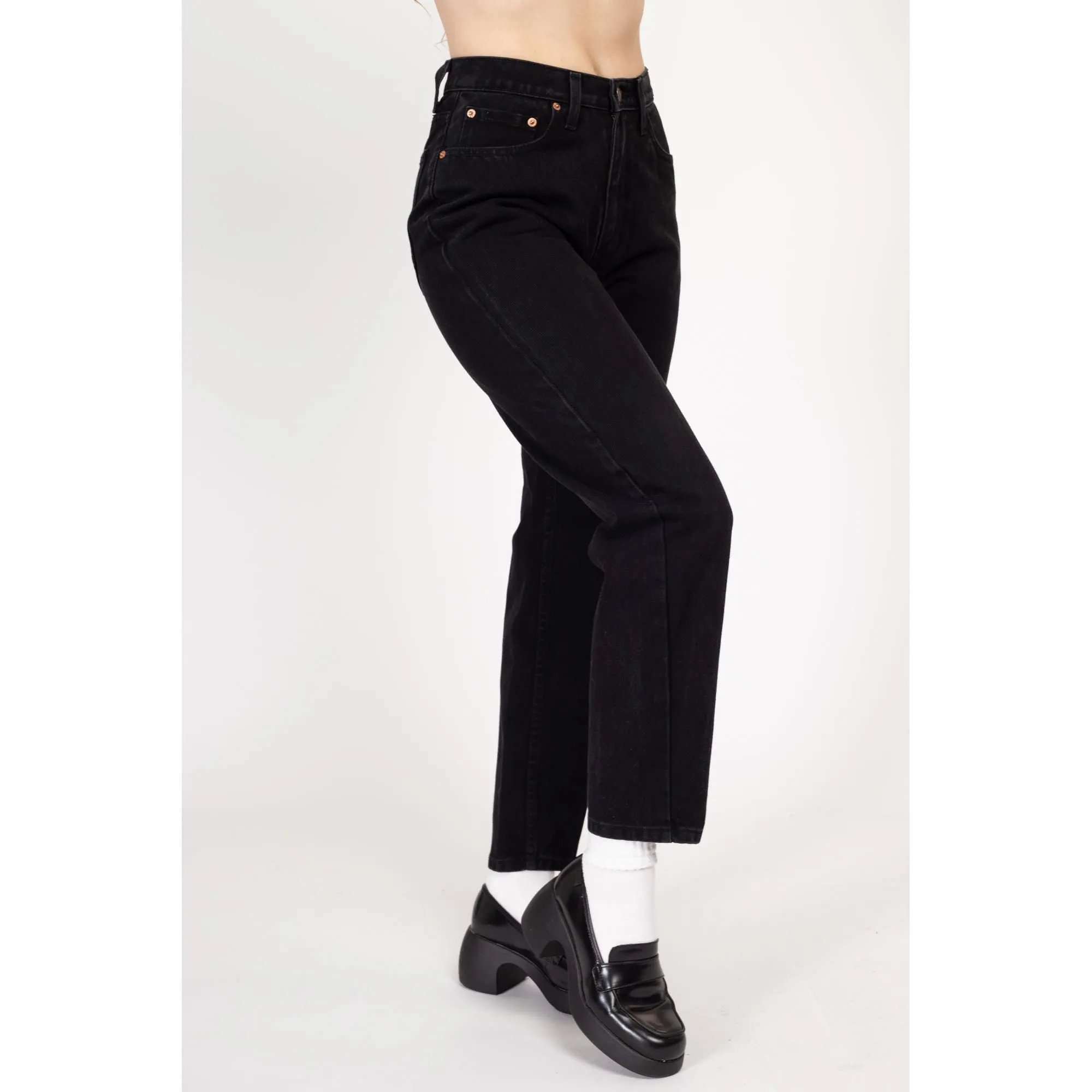 Medium 90s Jordache Black Denim High Waisted Jeans 28"
