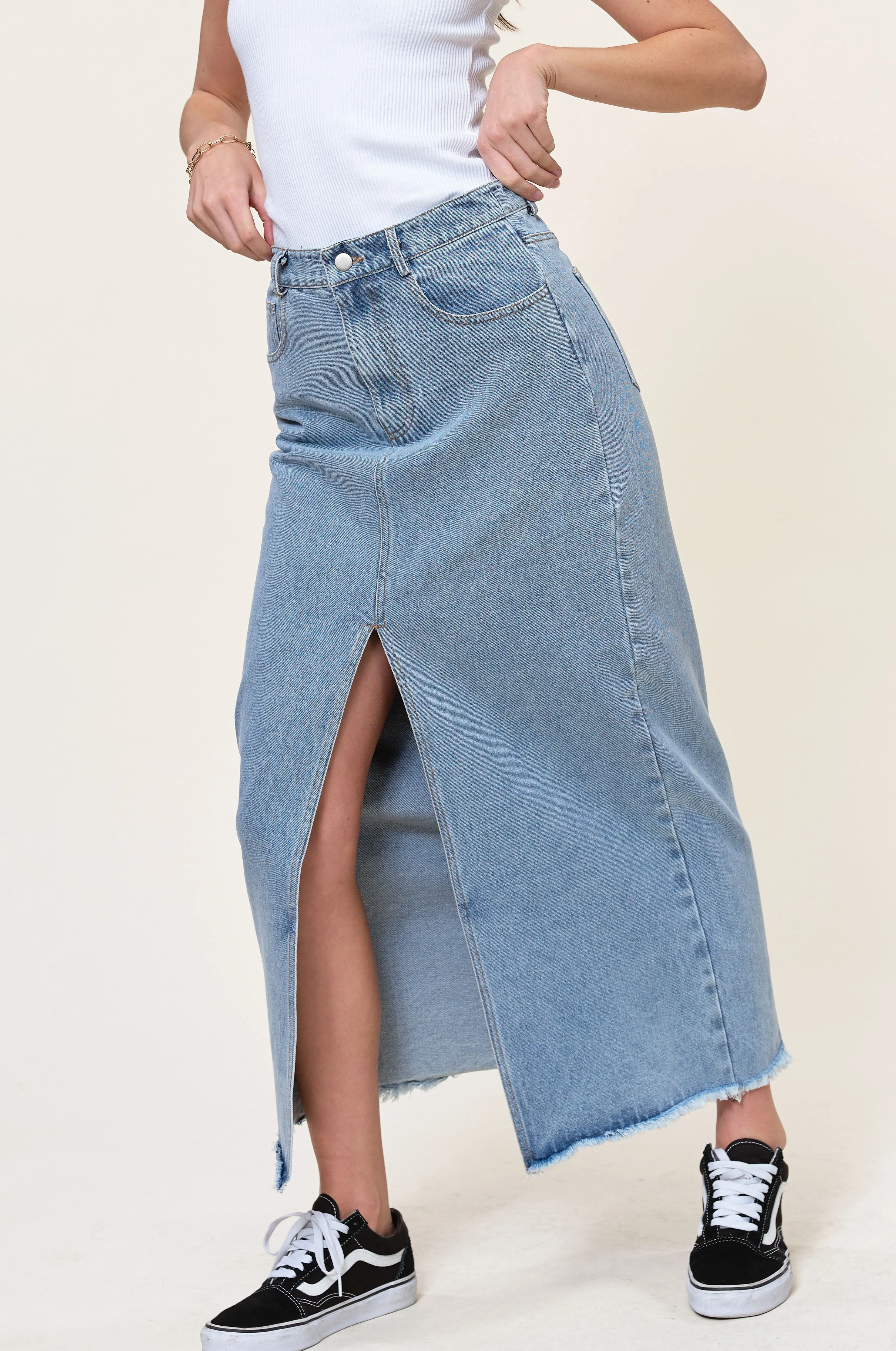Mendoza Denim Midi Skirt