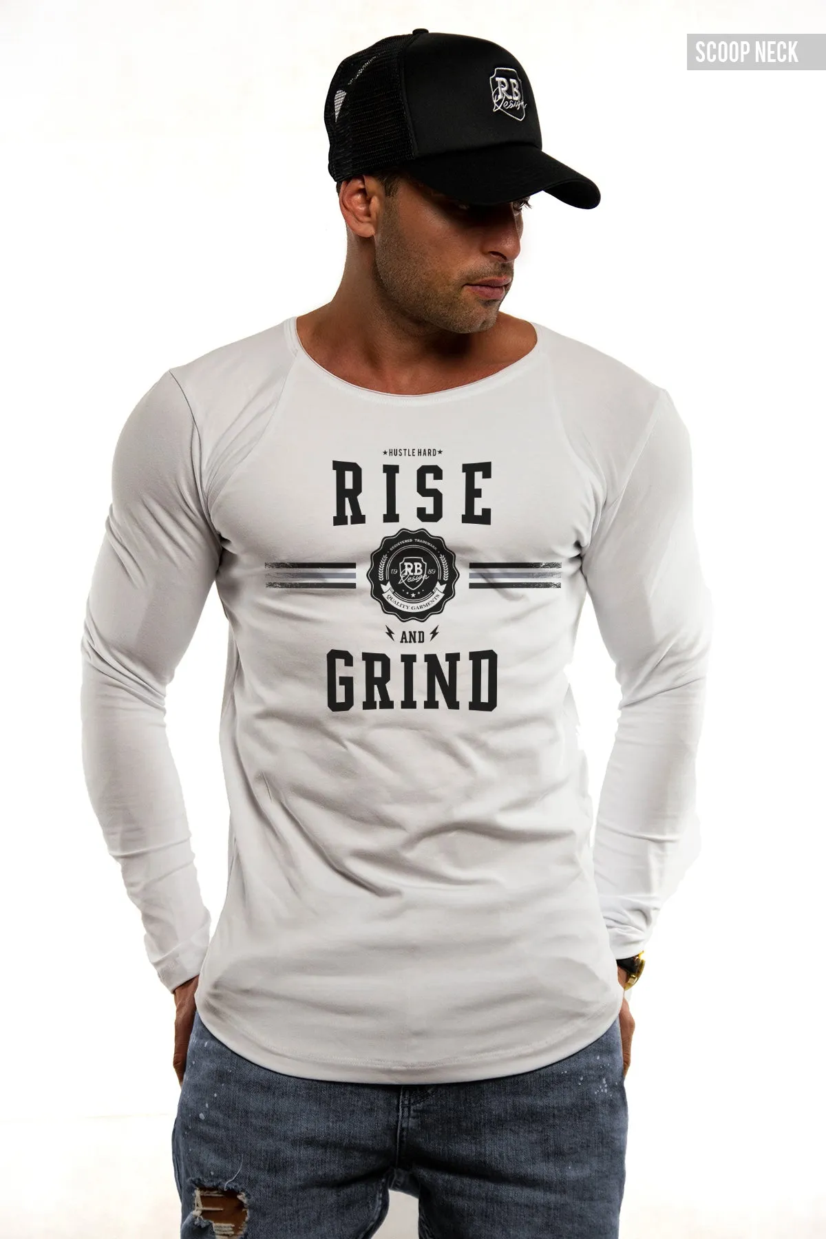 Mens Long Sleeve T-shirt "Rise and Grind" MD908