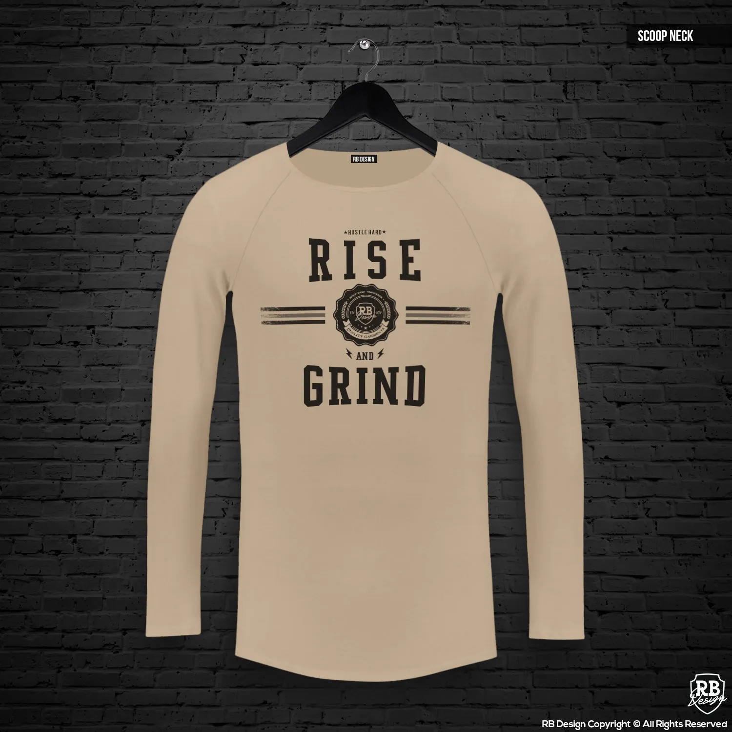 Mens Long Sleeve T-shirt "Rise and Grind" MD908