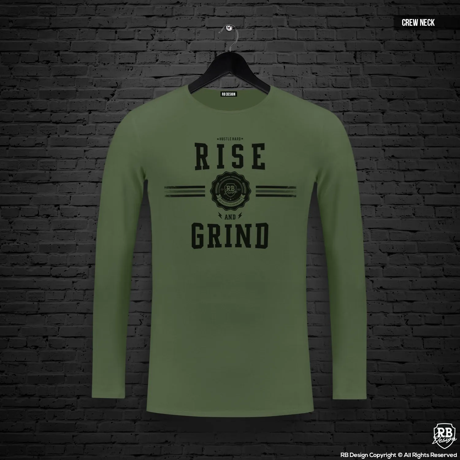 Mens Long Sleeve T-shirt "Rise and Grind" MD908