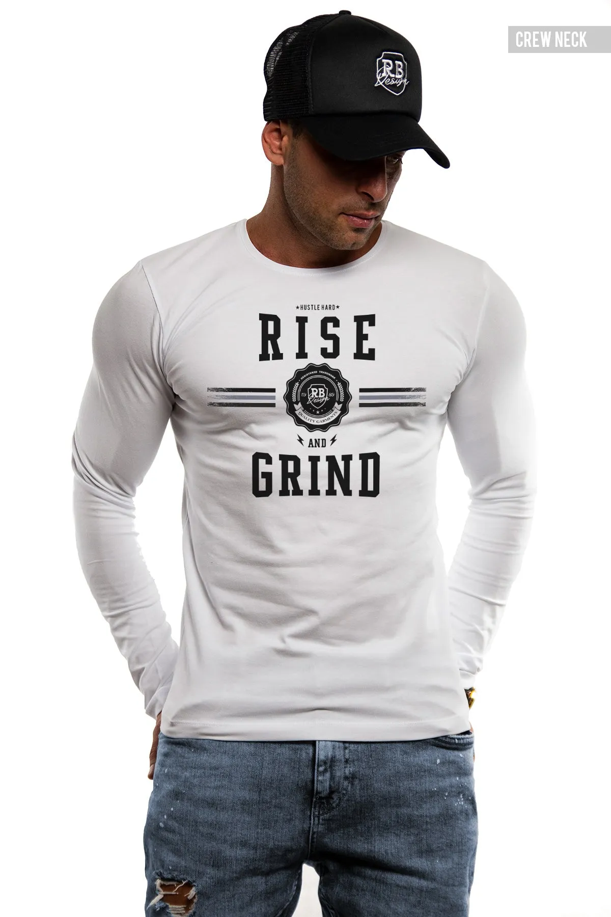 Mens Long Sleeve T-shirt "Rise and Grind" MD908