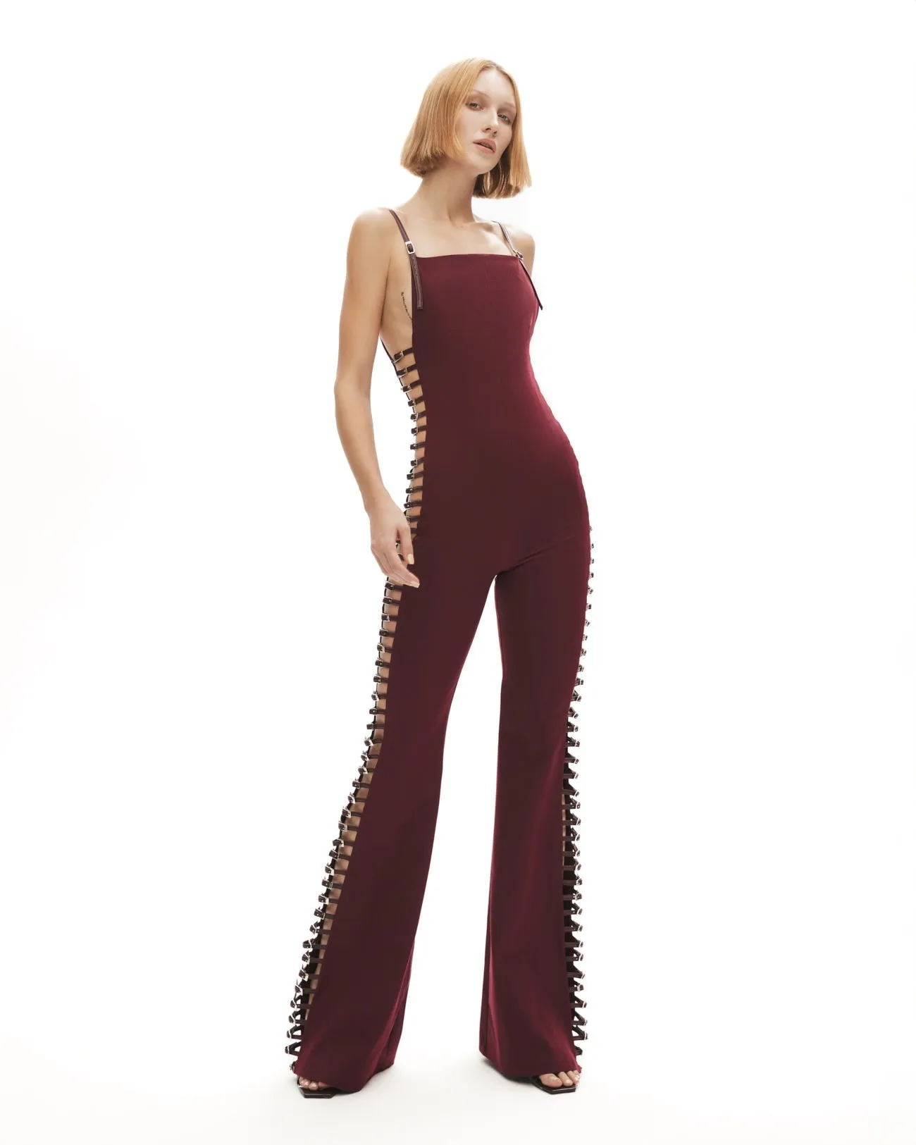 Merlot Side Detailed Provocatrix Jumpsuit