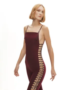 Merlot Side Detailed Provocatrix Jumpsuit