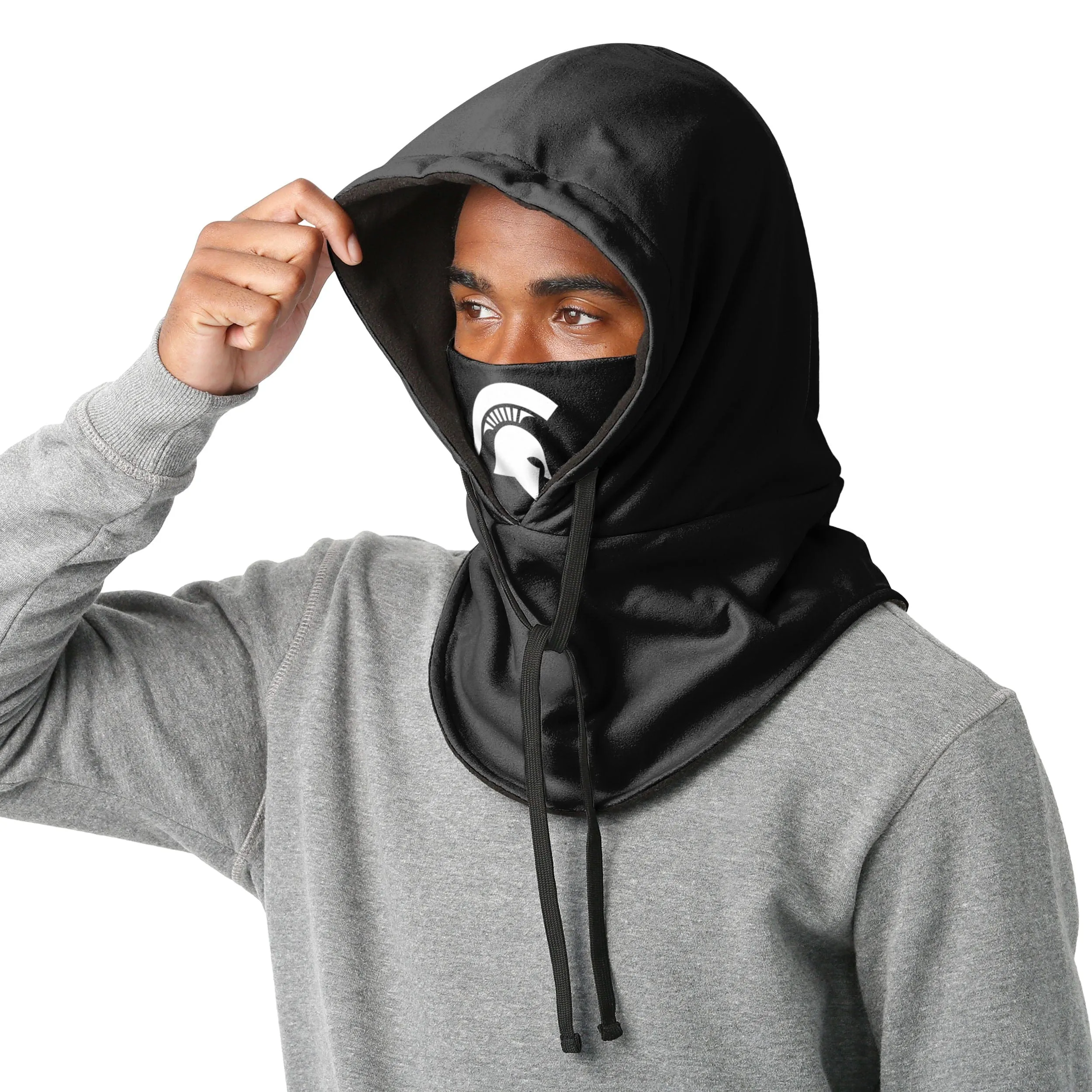 Michigan State Spartans NCAA Black Drawstring Hooded Gaiter