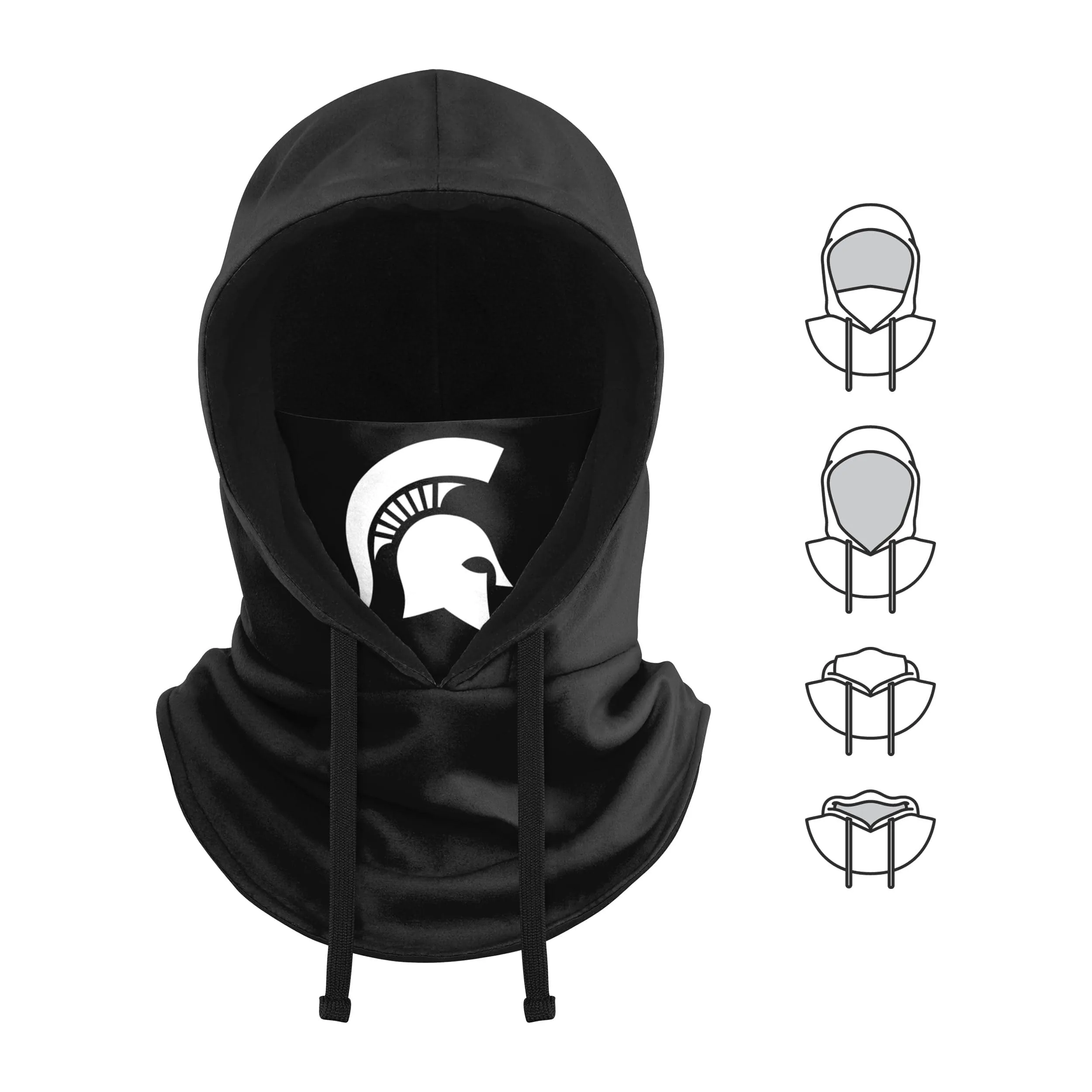 Michigan State Spartans NCAA Black Drawstring Hooded Gaiter