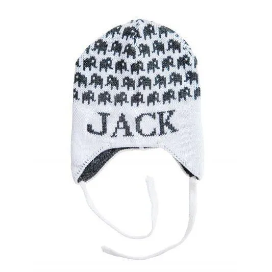 Mini Elephants Personalized Knit Hat