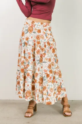 Moss Floral Midi Skirt