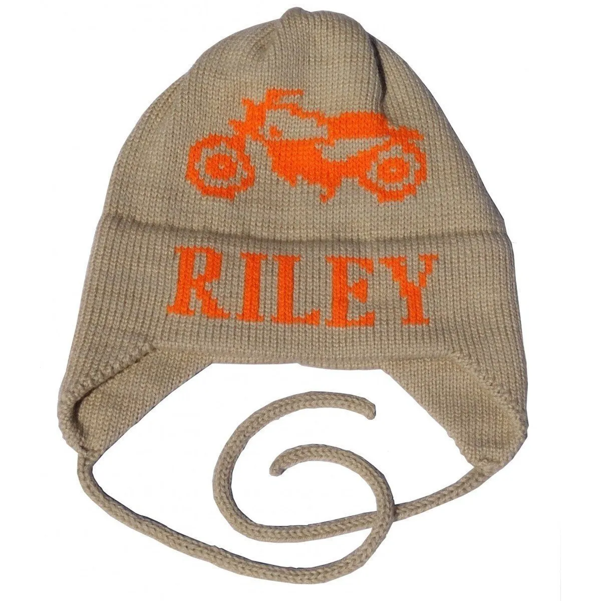 Motorcycle Personalized Knit Flap Hat