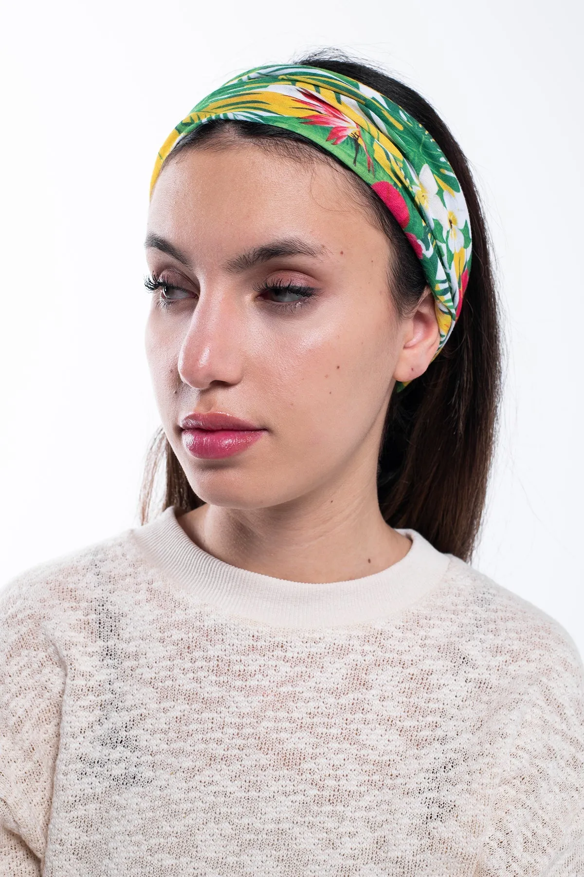Multi Purpose Neck Scarf - Floral Stripes