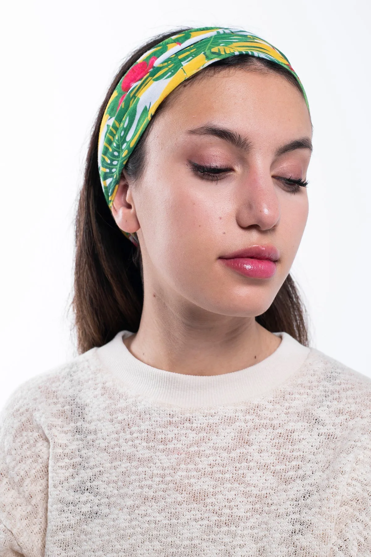 Multi Purpose Neck Scarf - Floral Stripes