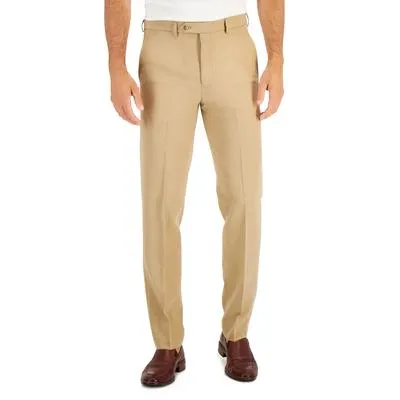 Nautica Mens Slim fit Dress Pants 34 / 30 Beige Solid