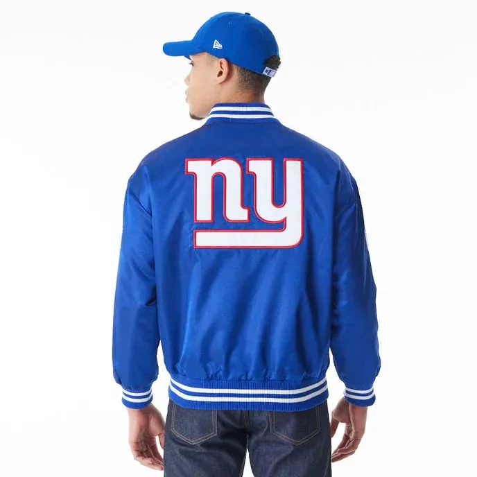 New York Giants Blue Satin Bomber Jacket For Men and Women