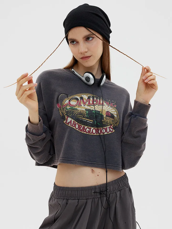 Nvuvu Vintage-inspired  Patchwork Long Sleeve T-Shirt
