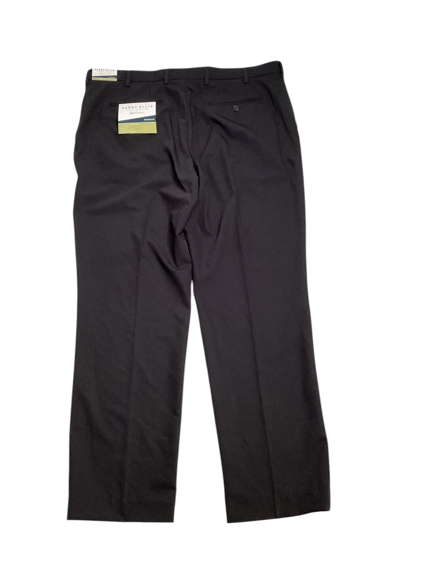 Perry Ellis Portfolio Mens Modern fit Dress Pants 36 / 34 Black Solid