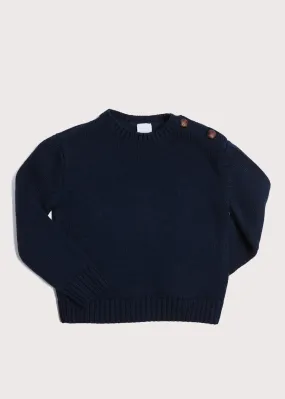 Plain Crewneck Jumper in Navy (12mths-10yrs)