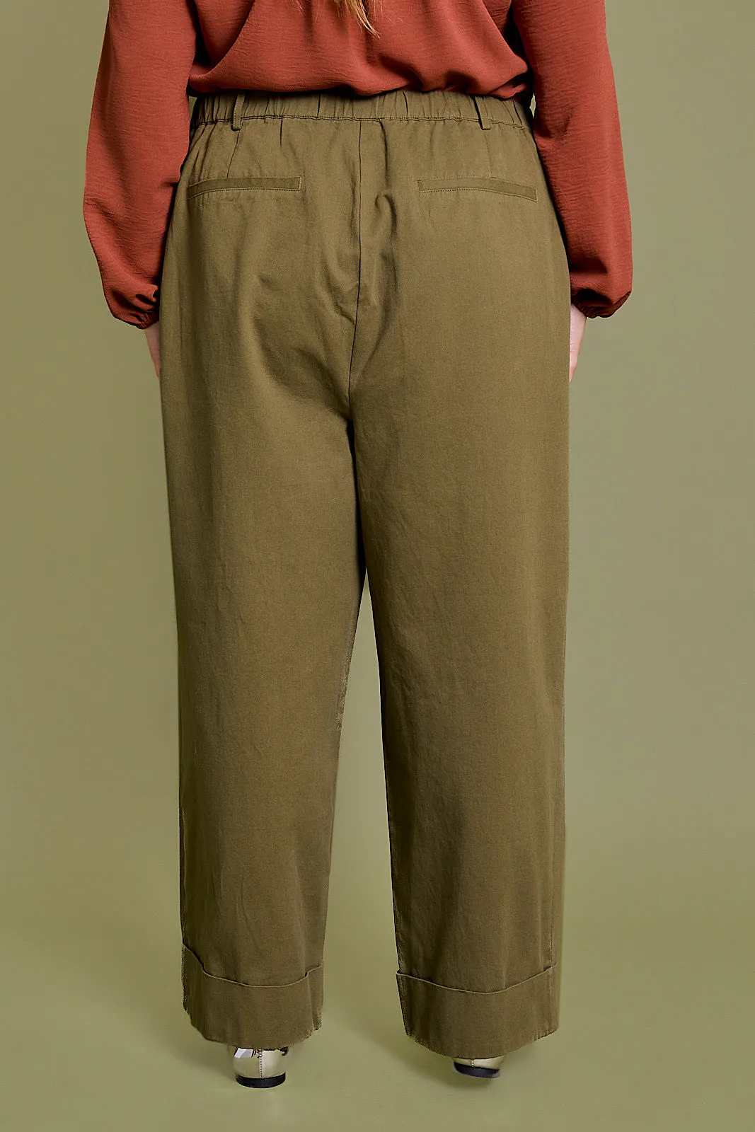 Plus Size Cotton Side Pocket Slacks Dress Pants