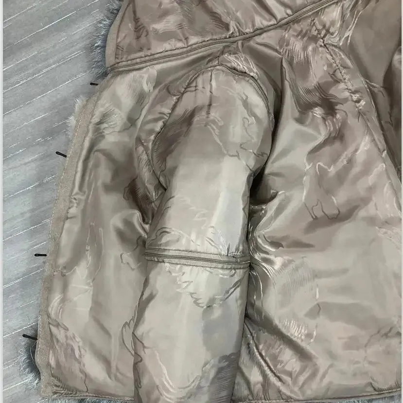 QURLMAE Reversible Natural Real Fox Fur Coat