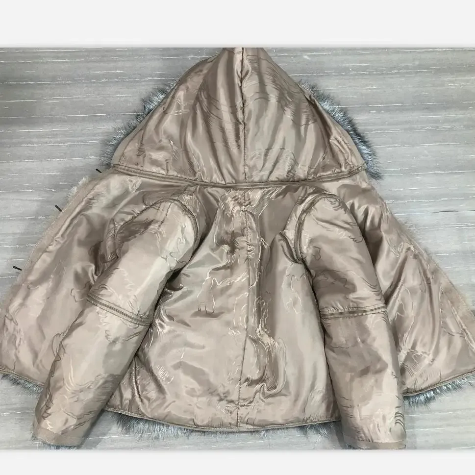 QURLMAE Reversible Natural Real Fox Fur Coat