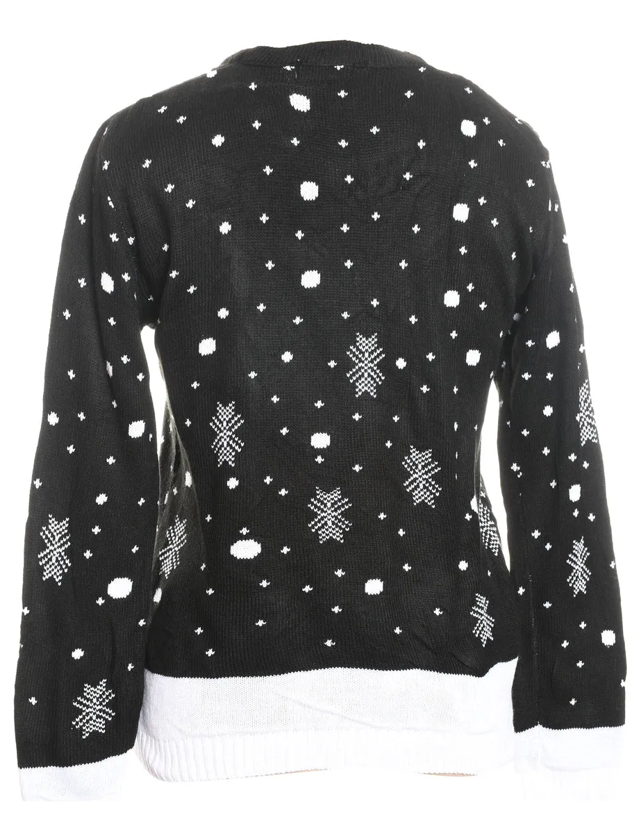 Reindeer Design Christmas Cardigan  - L