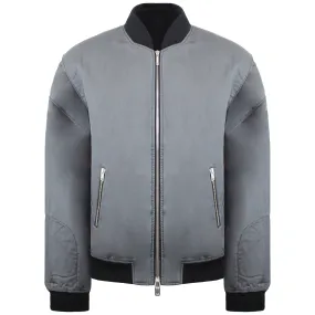 Represent Oglio Mens Washed Black Bomber Jacket