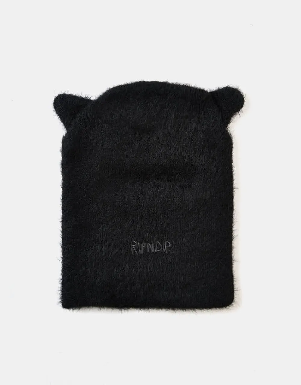 RIPNDIP Kitty Ears Faux Mohair Balaclava  - Black