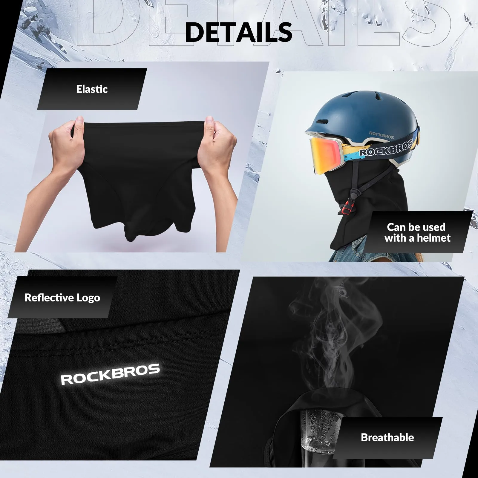 ROCKBROS Autumn Winter Windproof Warm Face Hood