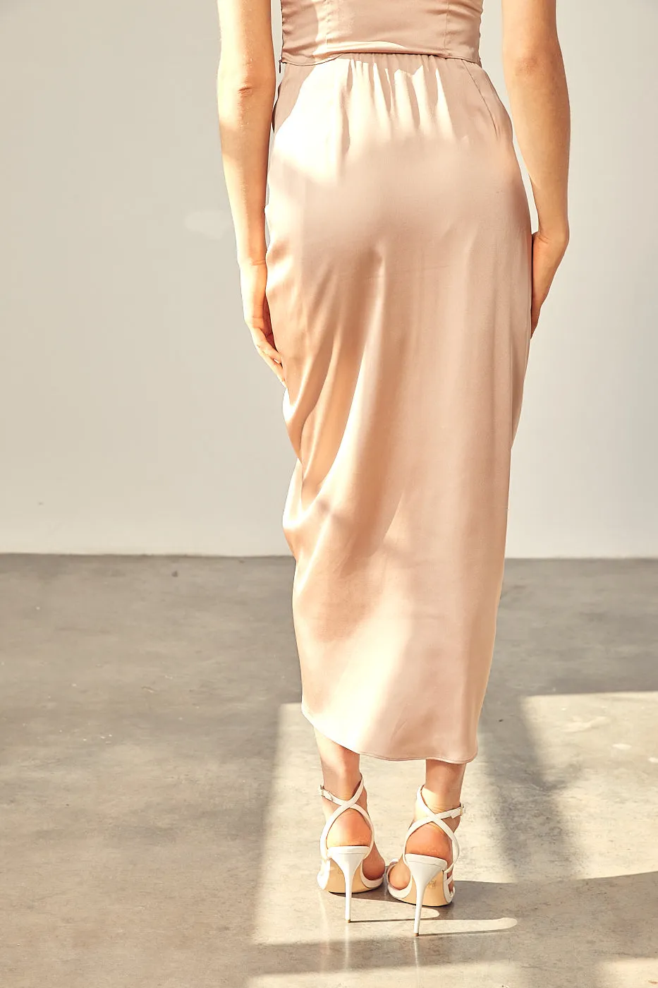 Satin Midi Skirt