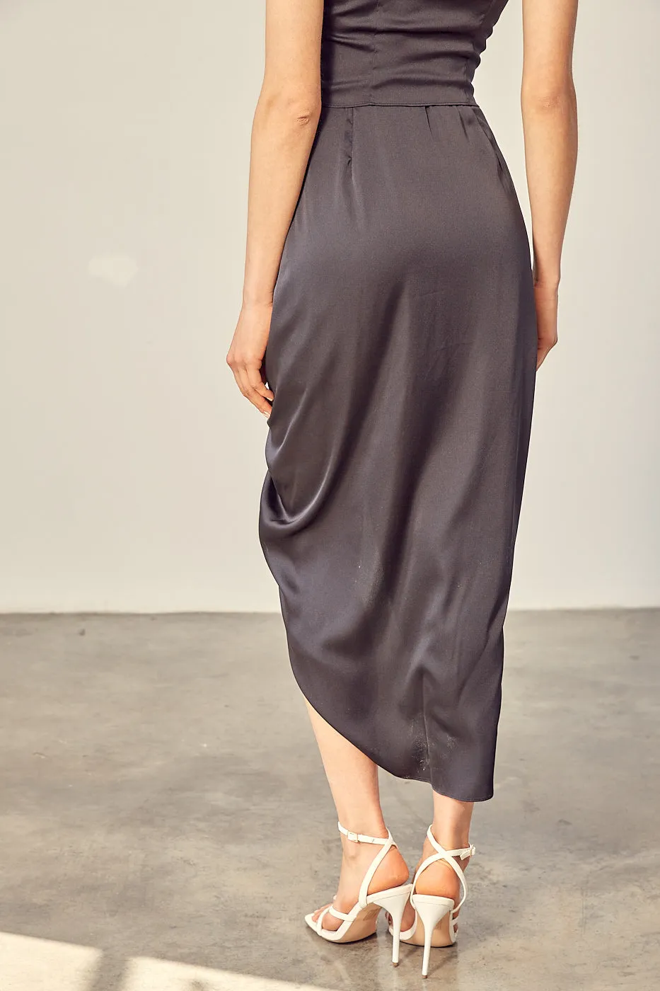 Satin Midi Skirt