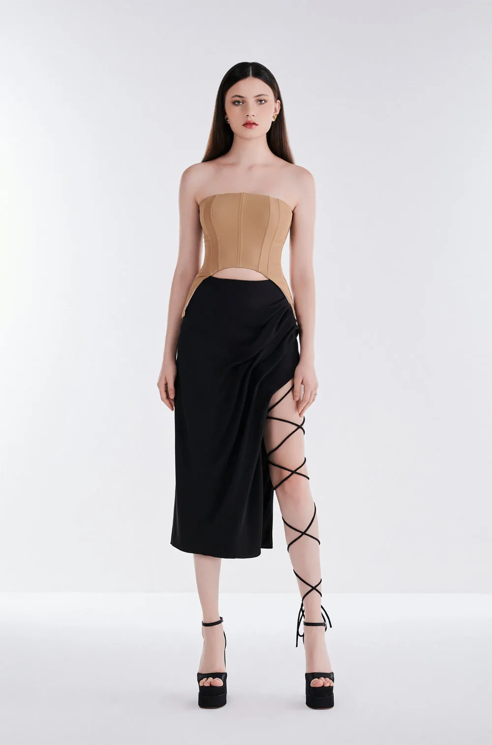 Set Of Tube Top And Split Skirt