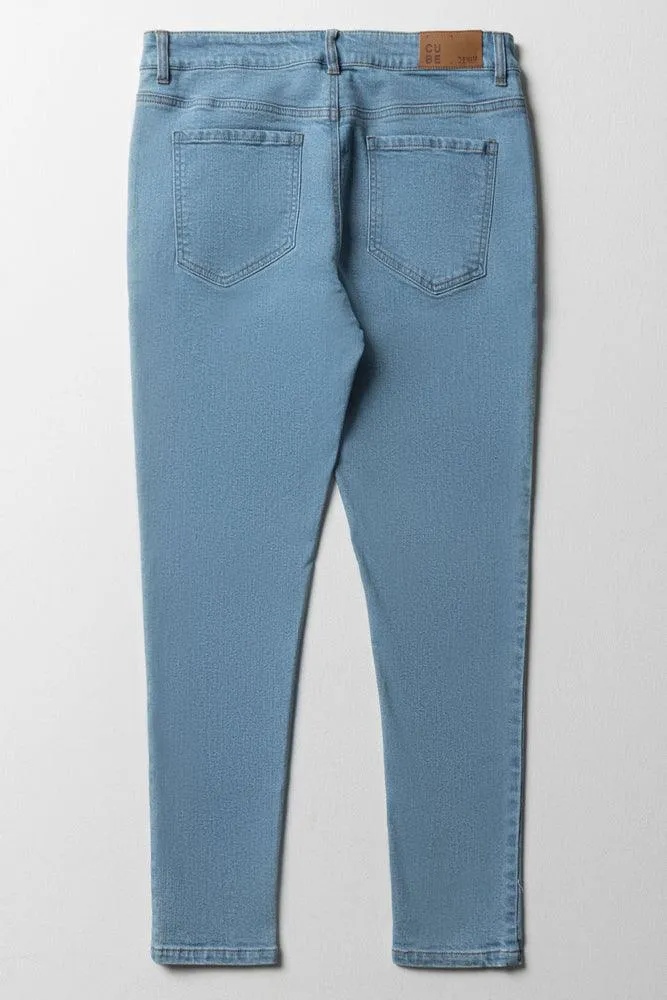 Skinny Denim Jeans Mid Blue