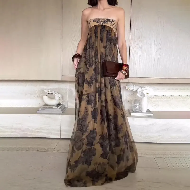 Skinny Floral High-Grade Straight Dress