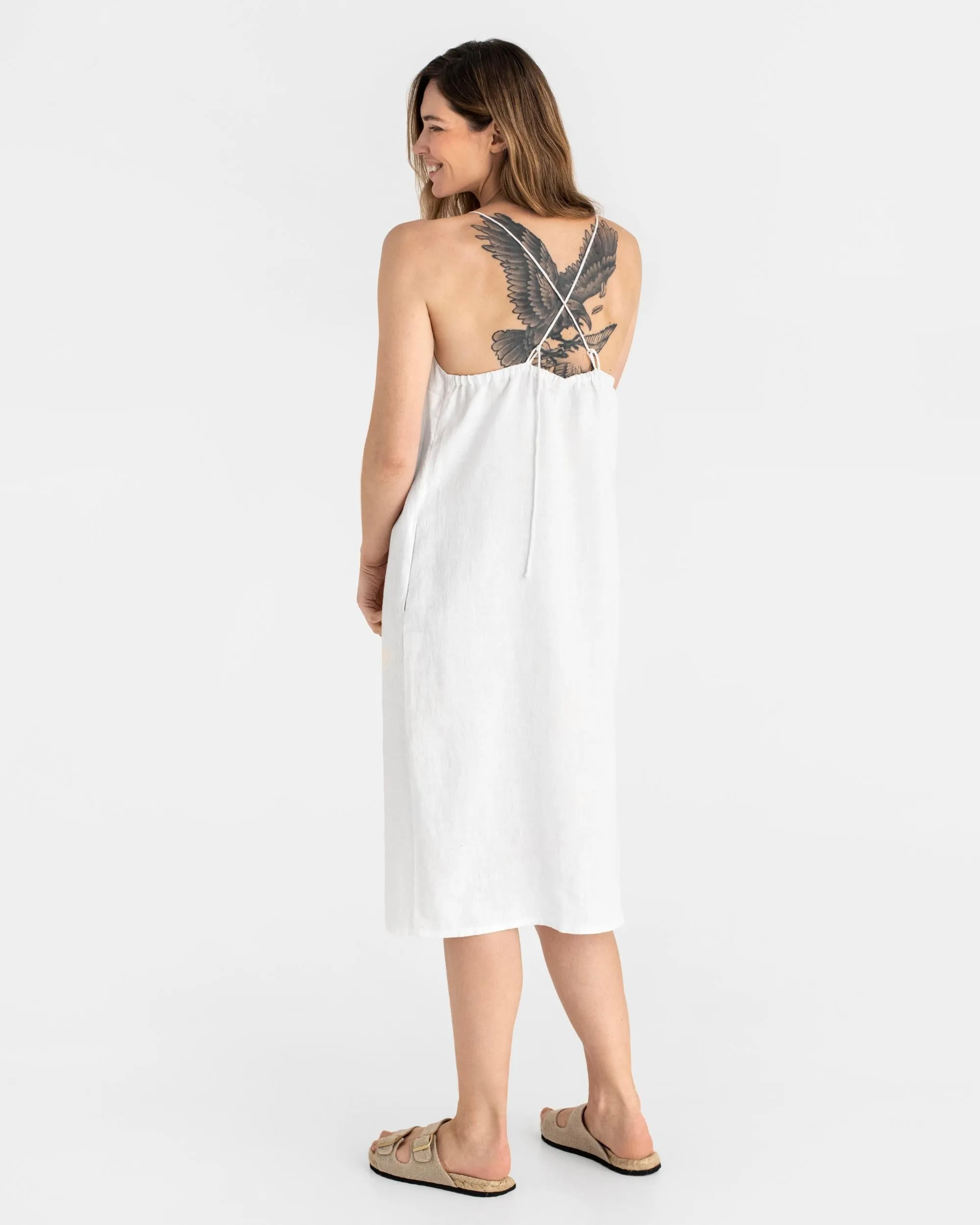 Slip linen dress MARFA in White