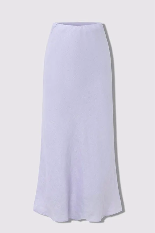Soulmate Lilac Linen Bias Midi Skirt