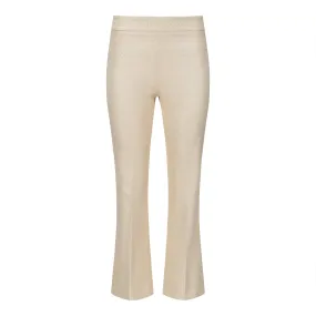 Susan Jacquard Cropped Pant - Cream Lurex