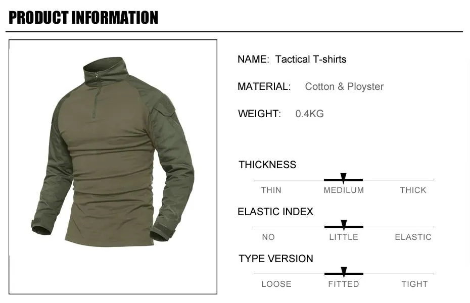 Tactical Men Military Army Green SWAT Combat Shirt