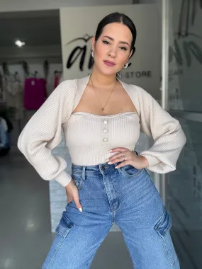Taupe Sweater Top