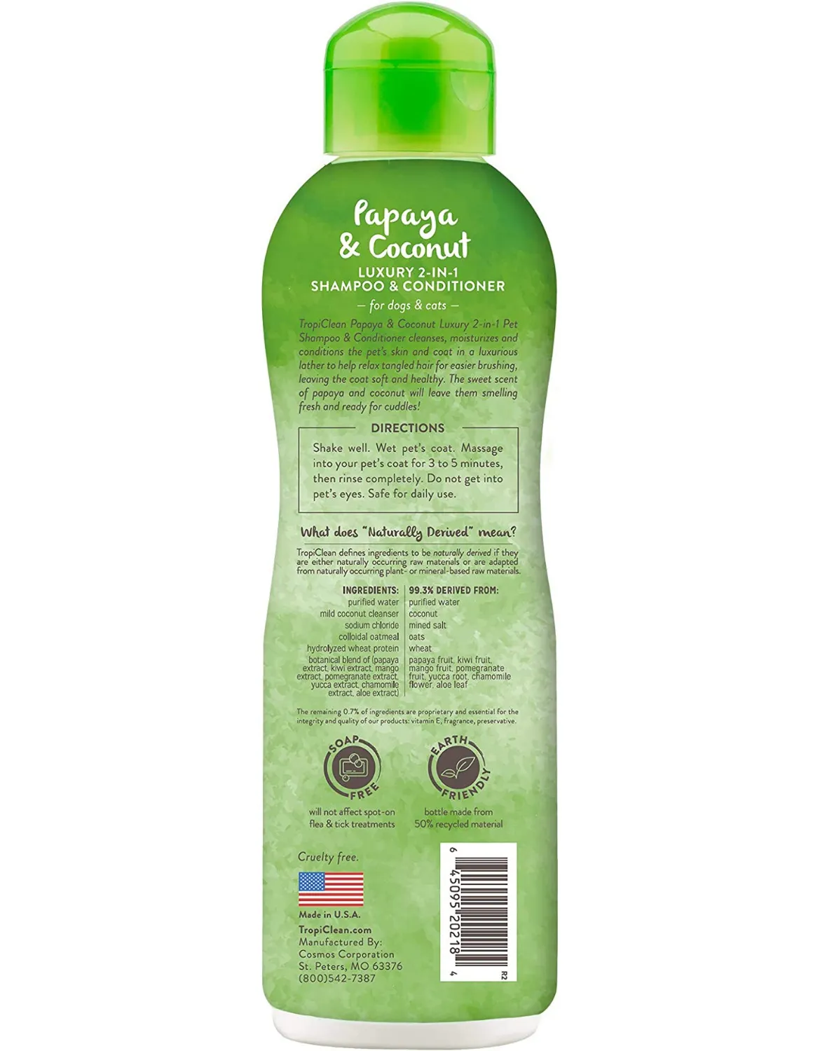 Tropiclean Papaya & Coconut Pet Shampoo & Conditioner (2 Sizes)