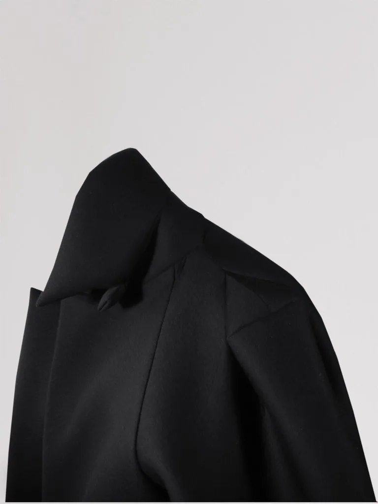Unisex Origami Triangle Shoulder Wool Coat