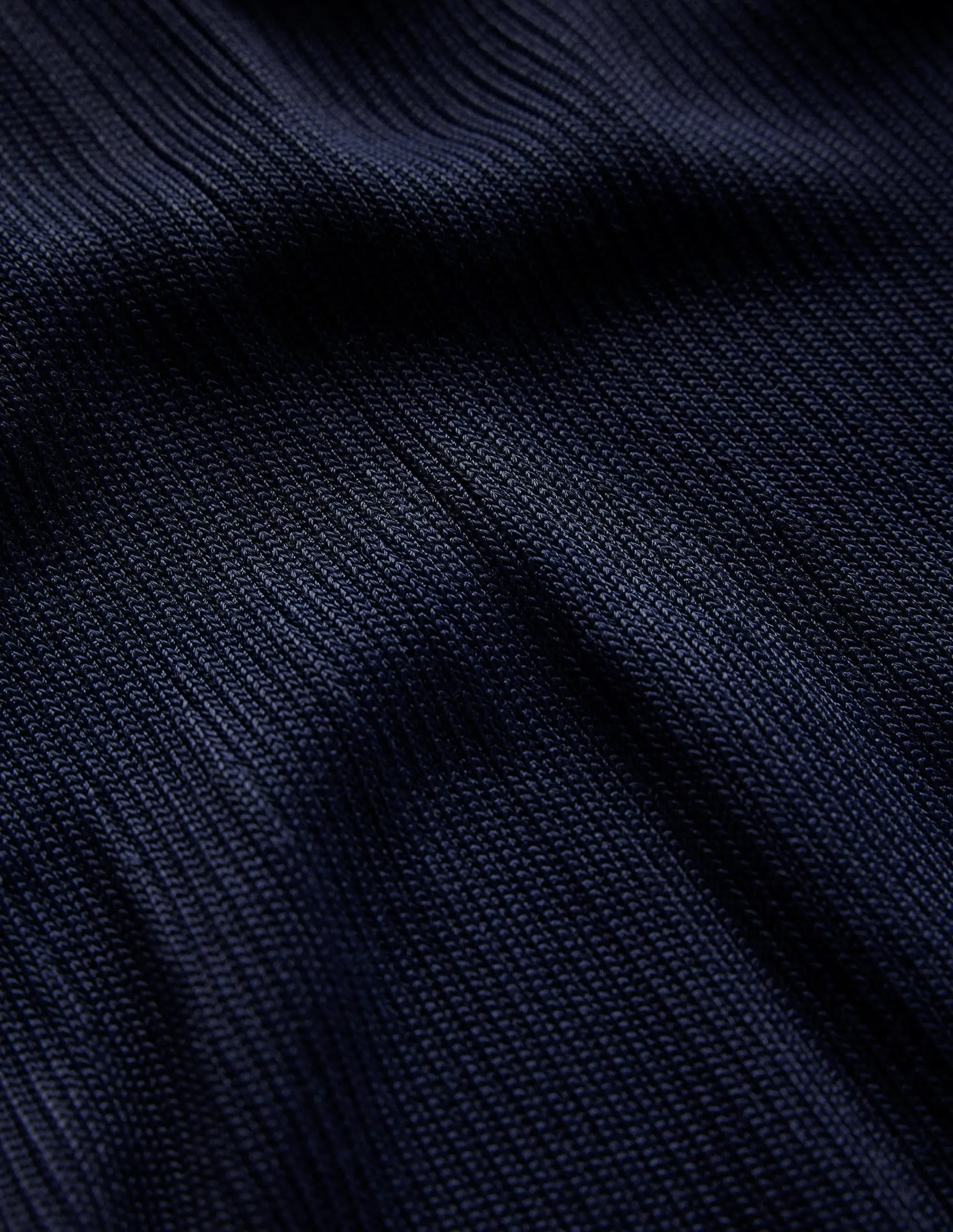 V-Neck Knitted Midi Dress-Navy
