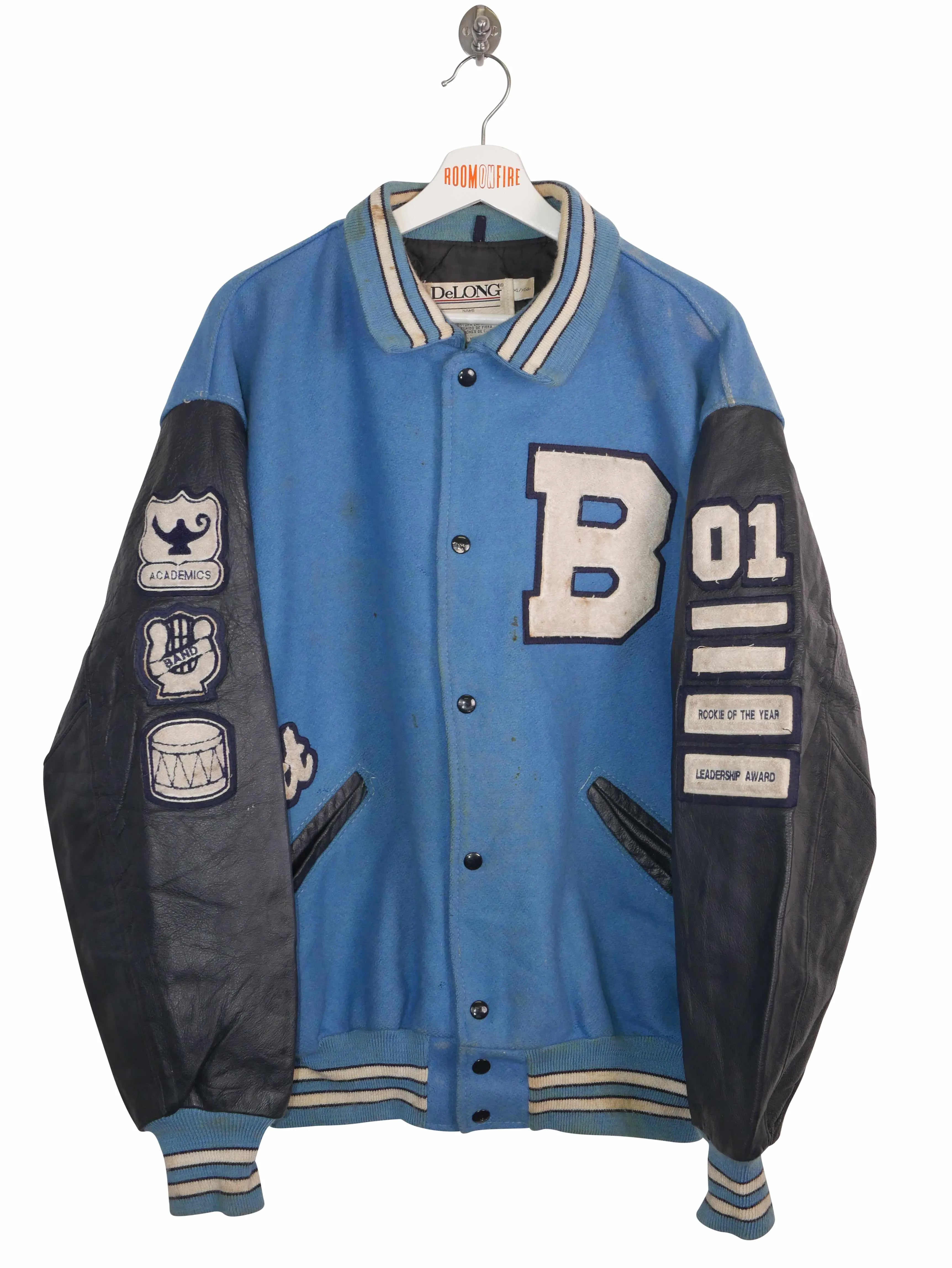Vintage 90s Matt Bengals Leather Varsity Jacket (XL)