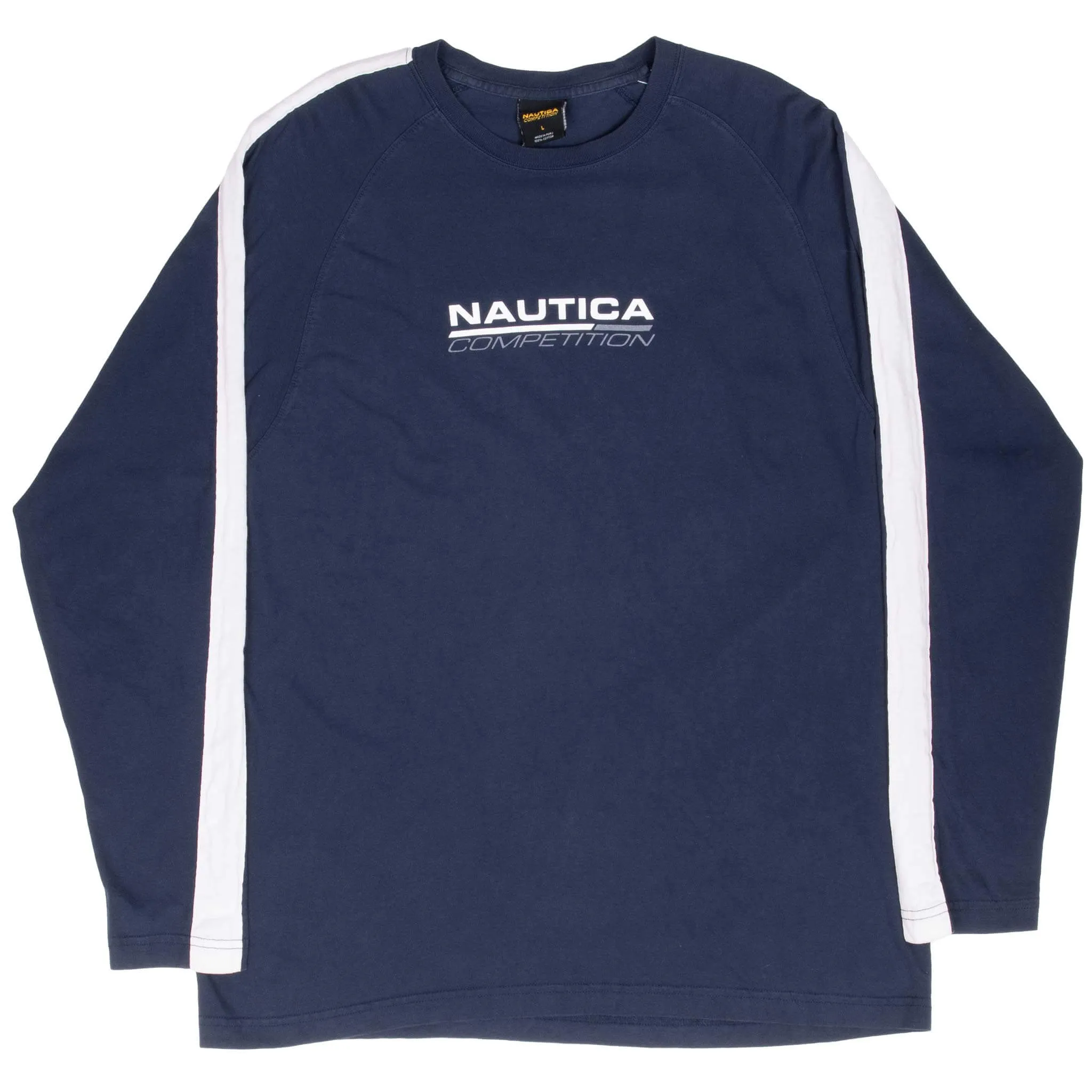 VINTAGE NAUTICA COMPETITION BLUE LONG SLEEVE TEE SHIRT 2000S LARGE