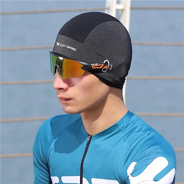 West Biking - Bicycle Balaclava Motorcycle Helmet Lining Cooling Head Protection Mask - Black