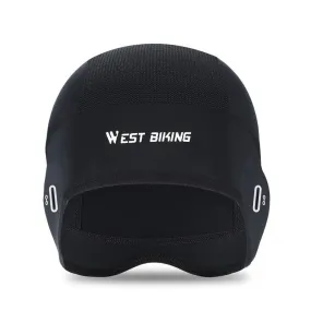 West Biking - Bicycle Balaclava Motorcycle Helmet Lining Cooling Head Protection Mask - Black