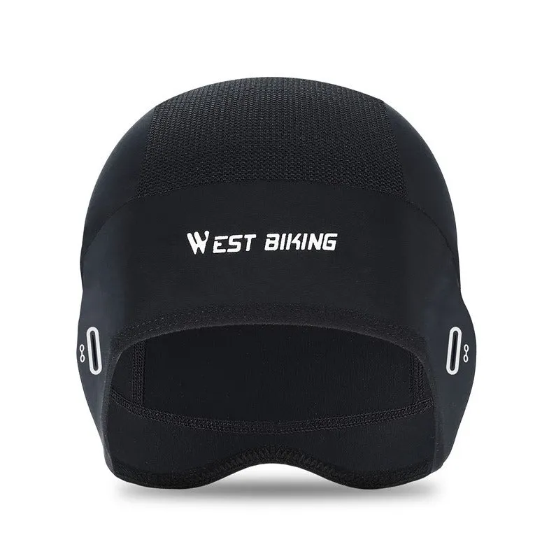 West Biking - Bicycle Balaclava Motorcycle Helmet Lining Cooling Head Protection Mask - Black