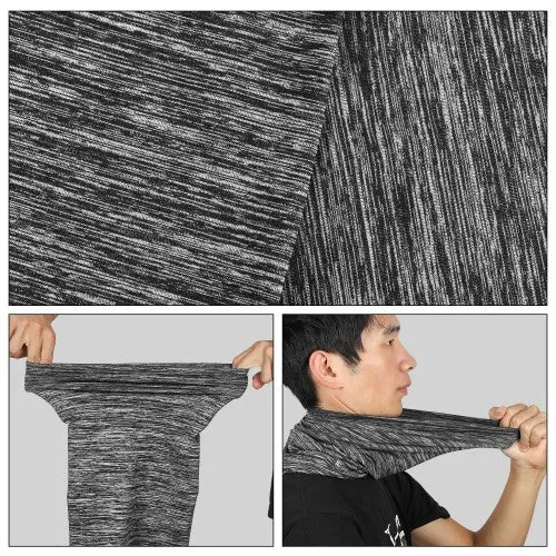West Biking - Fleece Bandana Motorcycle Scarf Bicycle Neck Gaiter Biker Storm Mask Ski Neck Warmer - Light Grey / Black