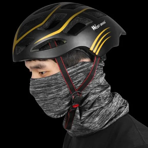 West Biking - Fleece Bandana Motorcycle Scarf Bicycle Neck Gaiter Biker Storm Mask Ski Neck Warmer - Light Grey / Black