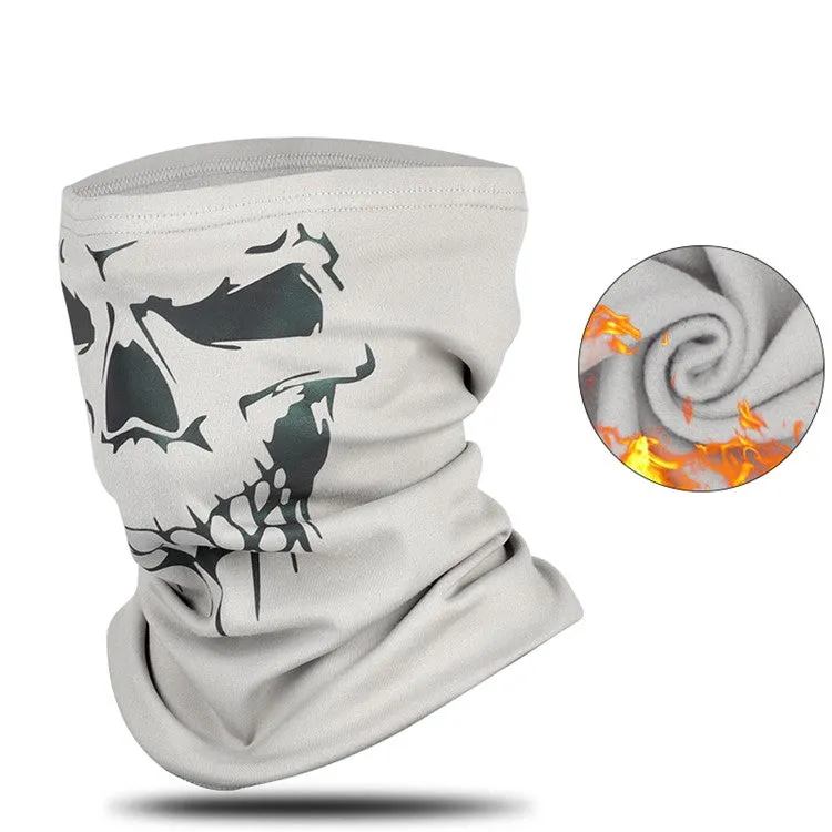 West Biking - Reflective bandana motorcycle scarf bike bandana biker balaclava ski tube scarf skull design - gray