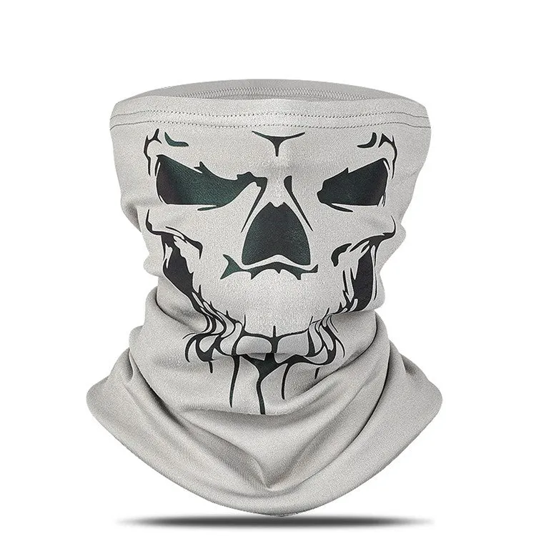 West Biking - Reflective bandana motorcycle scarf bike bandana biker balaclava ski tube scarf skull design - gray